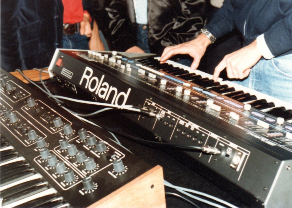 NAMM, 83. Kakehashi joined Dave Smith to show a MIDI connection, live, for the first time - between his synth's and Sequential's.