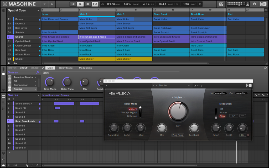 With Jam, immediate access to Maschine's sequencing, arrangement, and effects features is easier than ever.