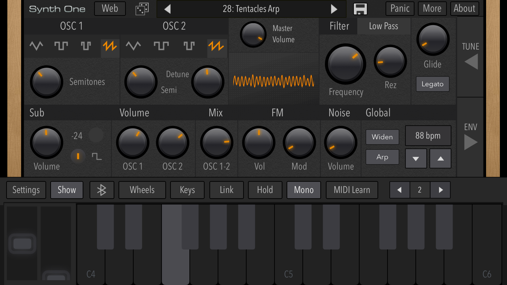 Synth One is a free, nostringsattached, iPad and iPhone synthesizer