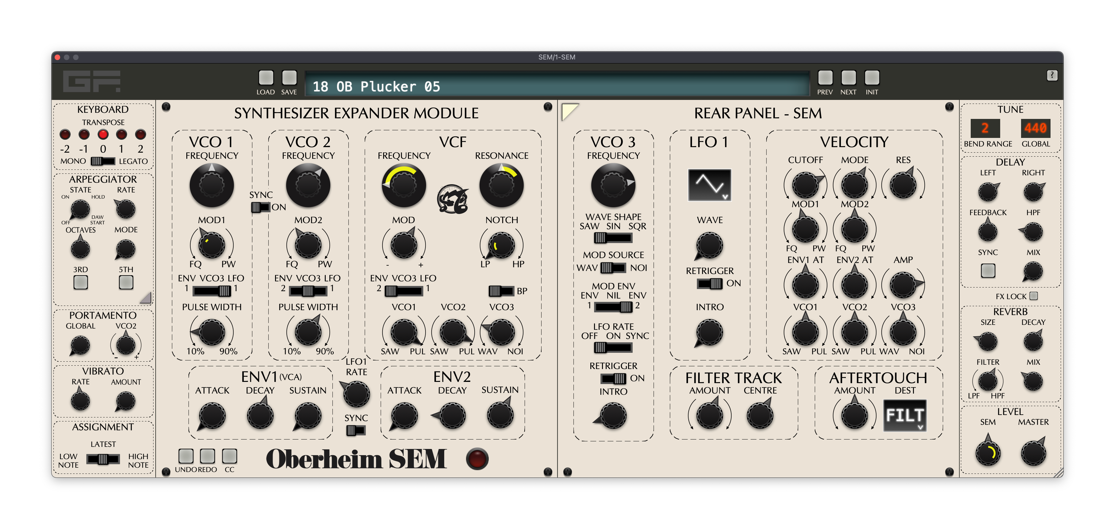 GForce Oberheim SEM, perfect £30 plug-in of a 1974 gem, made with
