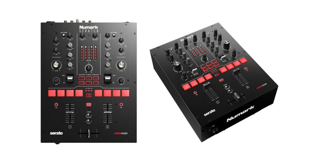 Numark Scratch 2-channel mixer/controller, with triggers.