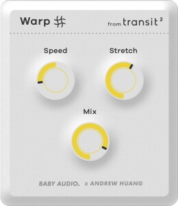 Warp plug-in UI showing three knobs: Speed, Stretch, and Mix.