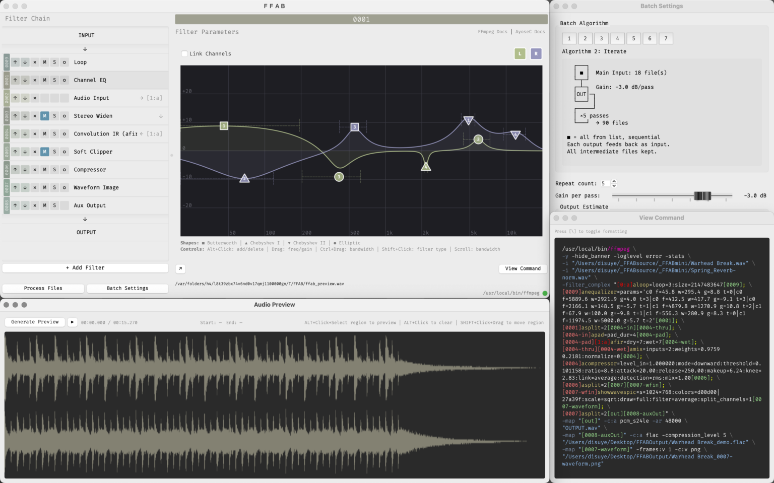 FFAB unlocks the batch audio powers of the free ffmpeg with a GUI - CDM ...