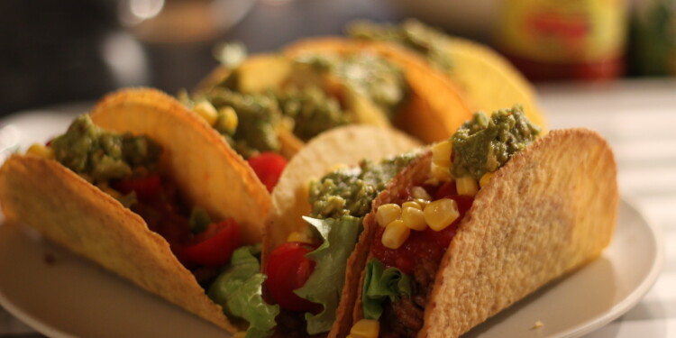 Image of hard-shell tacos; photo CC-BY Karl-Martin Skontorp