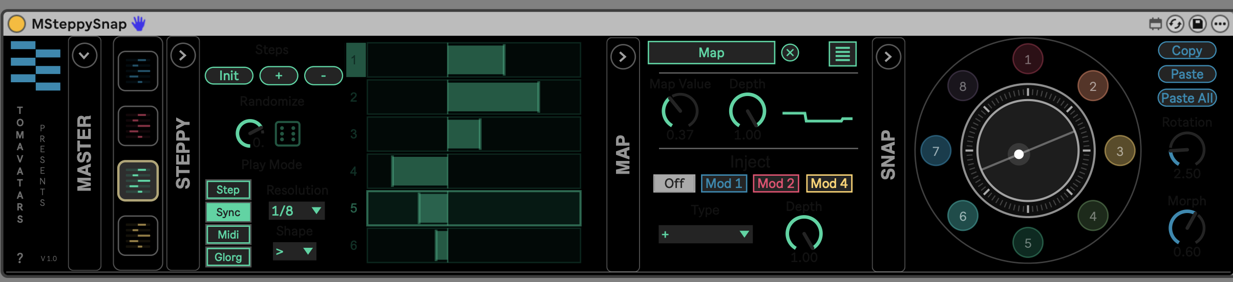MSteppySnap for Ableton Live makes modulation playable, maleable