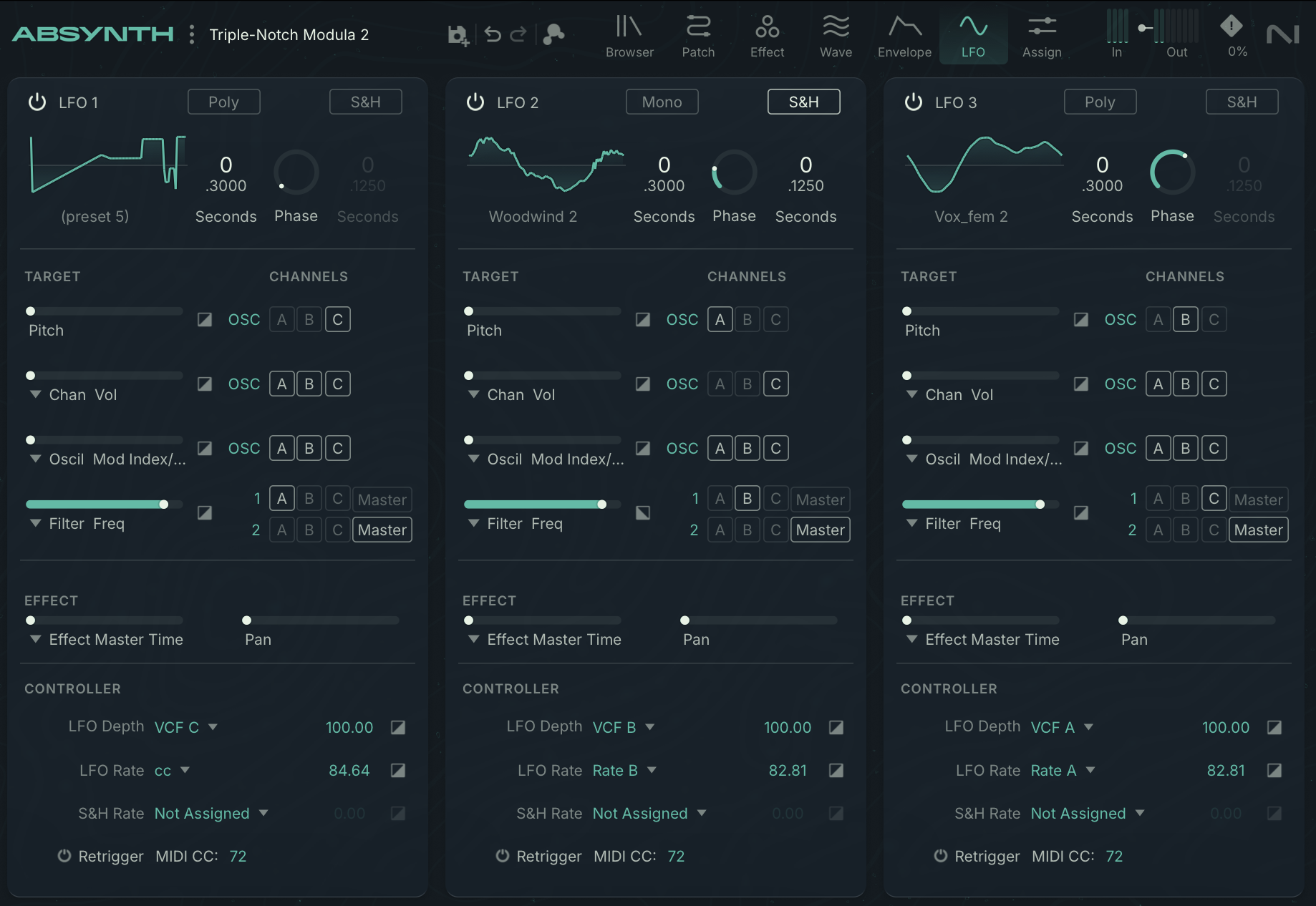 Absynth 6.1: Audio modulator, LFO retrigger, sound content, more