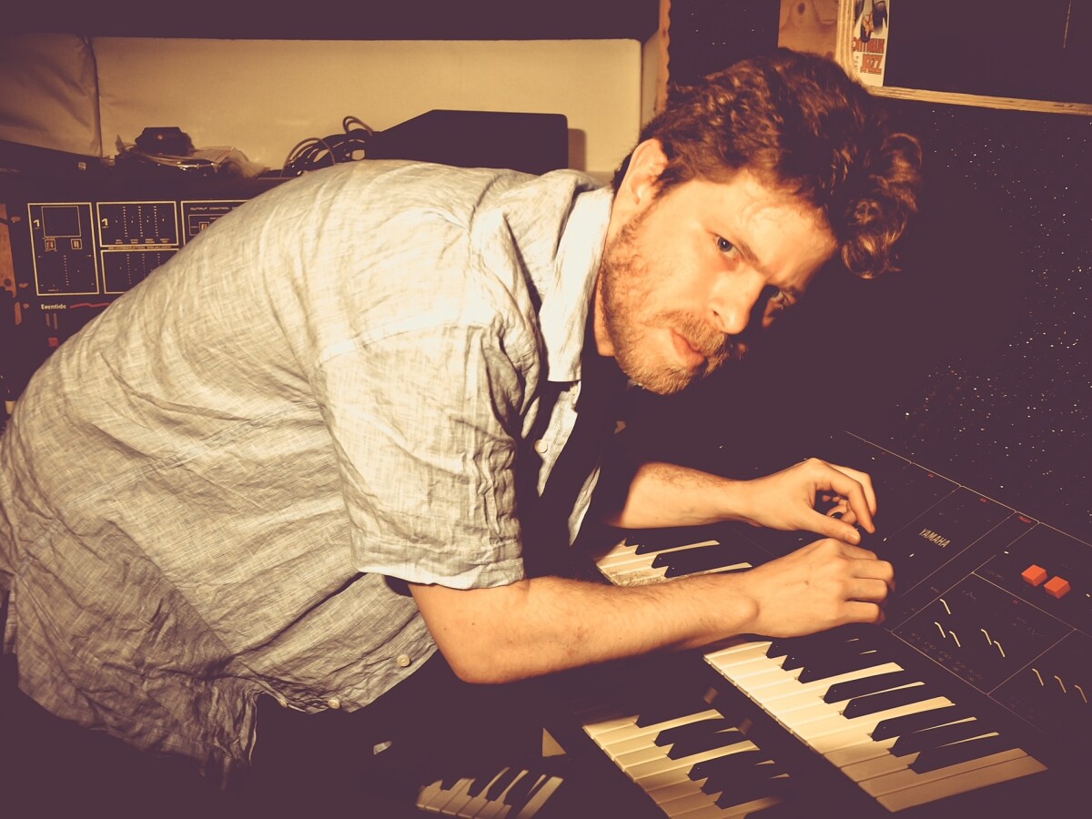 Jordan Czamanski with his treasured Yamaha CS-30