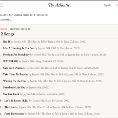 Jaymie Silk song results, showing over a dozen tracks.