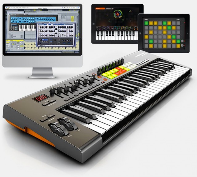 You've seen keyboards with bundled plug-ins and the OEM version of Ableton, Live Lite. But now, we get a keyboard that can work with iPad apps for synthesis and loop triggering - and you can leave the computer out of the picture.