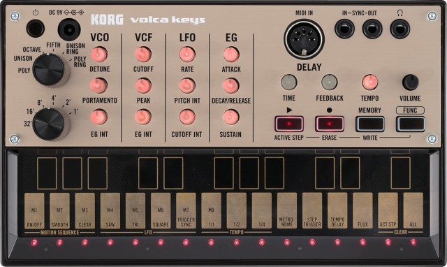 volca keys front panel - click for up-close detail. Photo courtesy KORG.