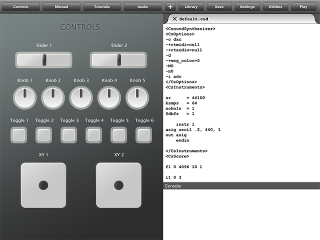 No sign of this in the wild yet, but eventually you'll be able to code for Csound right on your iPad.