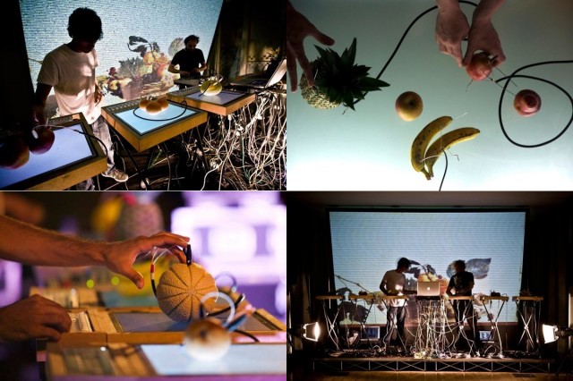 Yes, we have bananas. An ensemble of fruit becomes the music. Photos courtesy the artists.