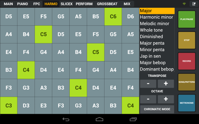 Various dedicated apps provide harmonic grids, but here you get one in an app already tailored to FL.